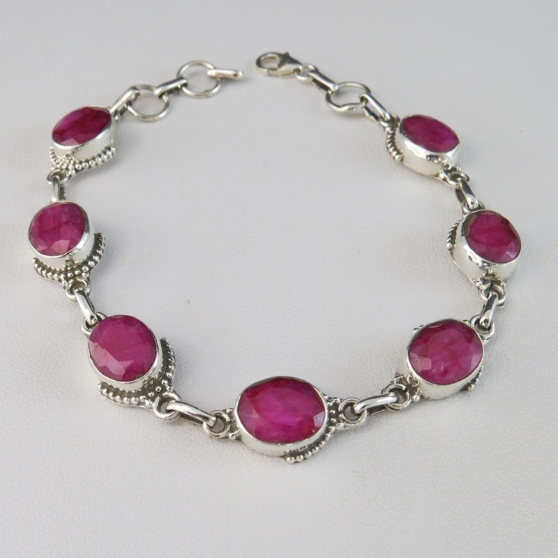 Pulsera rubí y plata Pulsera rubí y plata