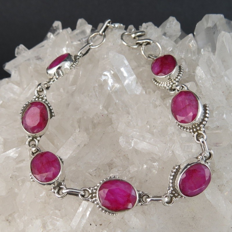 Pulsera rubí y plata Pulsera rubí y plata