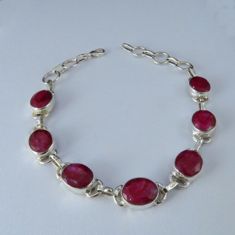Pulsera rubí y plata Pulsera rubí y plata
