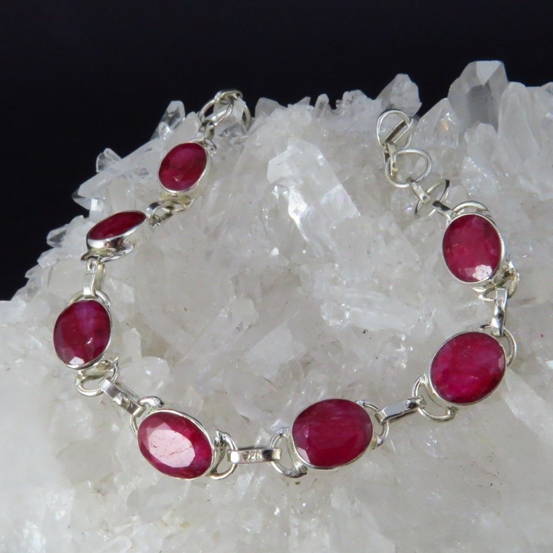 Pulsera rubí y plata Pulsera rubí y plata