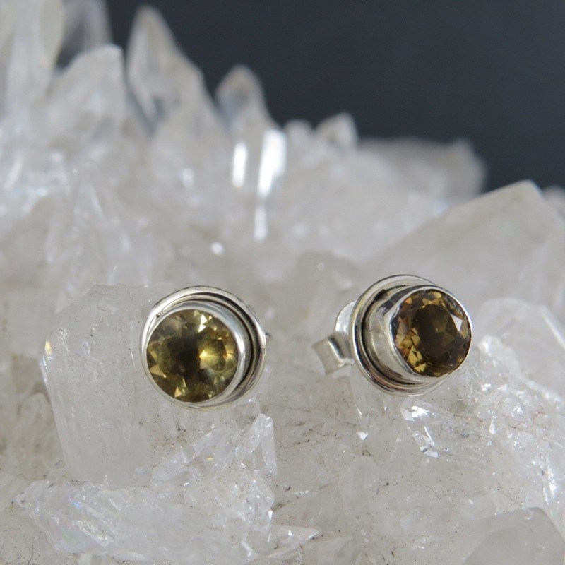 Pendientes citrino y plata Pendientes citrino y plata