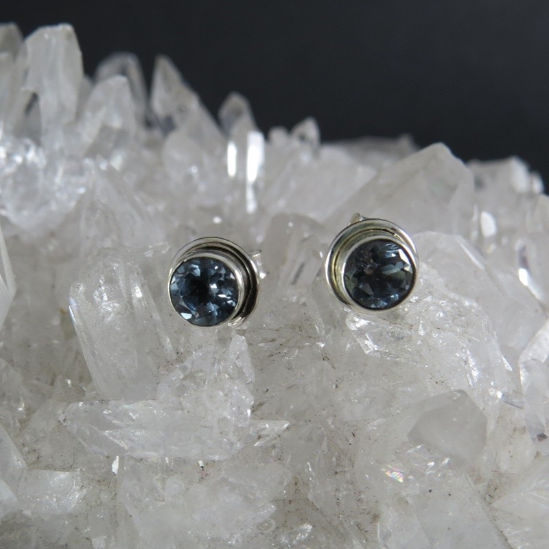 Pendientes topacio y plata
