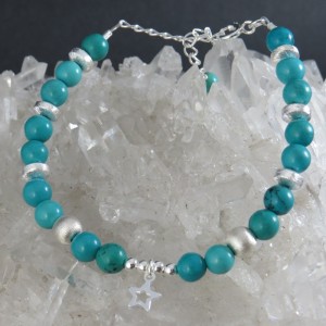Pulsera turquesa y plata