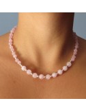 Collar cuarzo rosa y plata - La Tienda de los Minerales | Joyería Online
