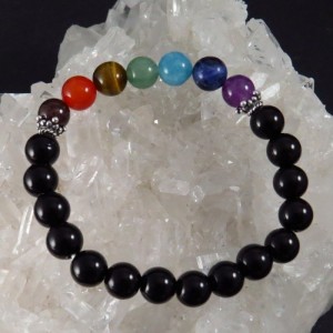 Pulsera siete chakras y ónix