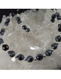 Collar obsidiana nevada y plata - La Tienda de los Minerales