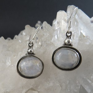 Pendientes piedra luna y plata