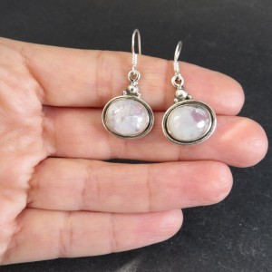 Pendientes piedra luna y plata