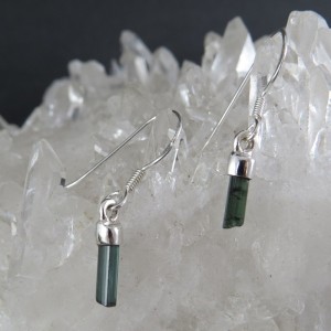 Pendientes turmalina verde y plata