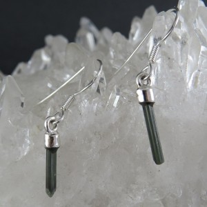 Pendientes turmalina verde y plata