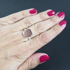 Anillo turmalina rosa y plata