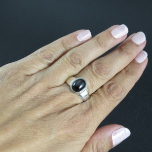 Anillo Black Star y plata 925 mm