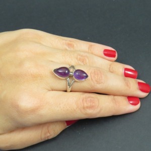Anillo amatista y plata