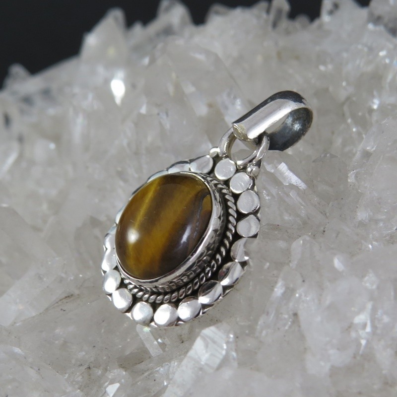 Colgante ojo de tigre y plata Colgante ojo de tigre y plata
