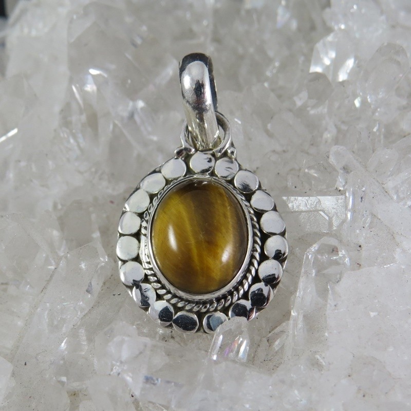 Colgante ojo de tigre y plata Colgante ojo de tigre y plata