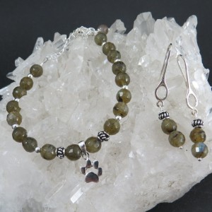 Conjunto labradorita y plata