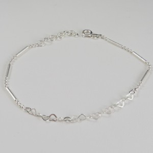 Pulsera corazones plata 925 mm