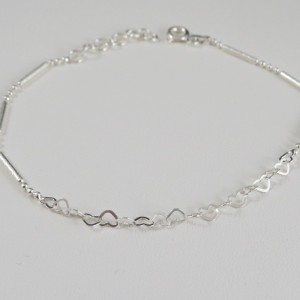 Pulsera corazones plata 925 mm