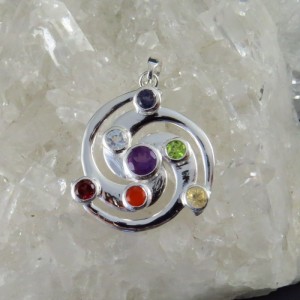 Conjunto Siete Chakras y plata