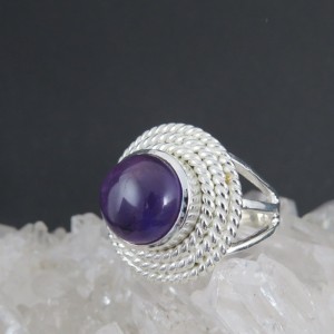 Anillo amatista y plata