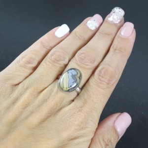 Anillo Esfalerita Bandeada y plata