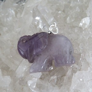 Colgante elefante amatista y plata