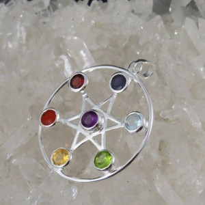 Colgante Siete Chakras y plata