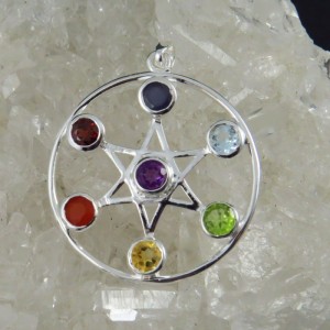 Conjunto Siete Chakras y plata