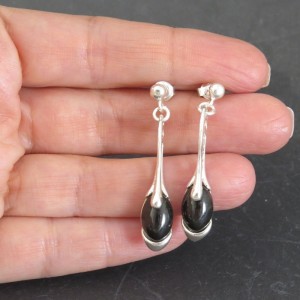 Pendientes azabache y plata