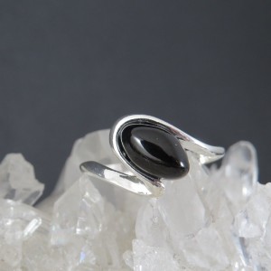 Anillo azabache y plata