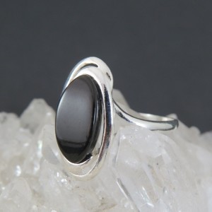 Anillo azabache y plata