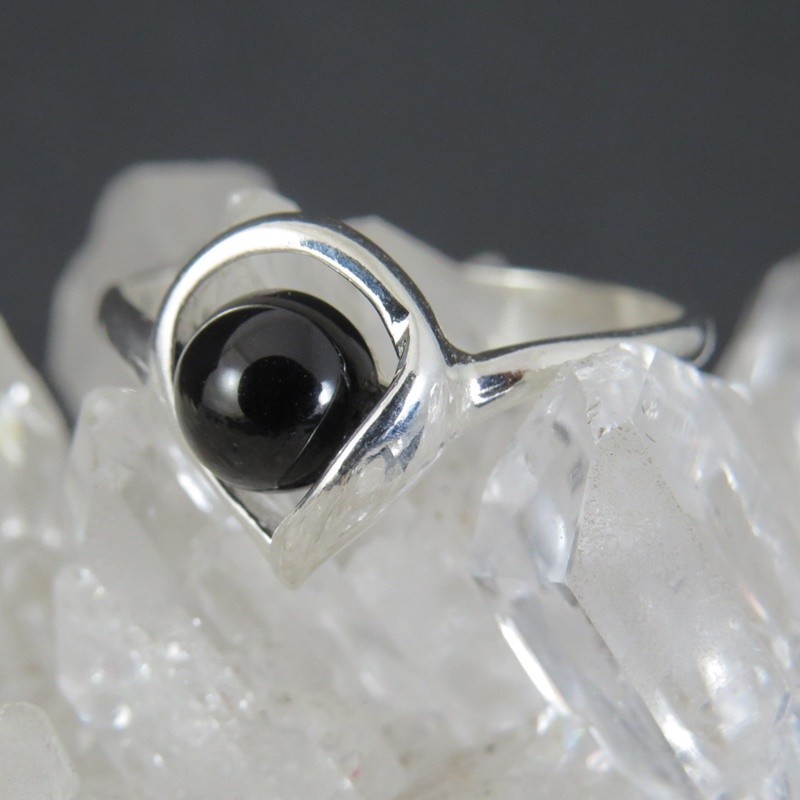 Anillo azabache y plata