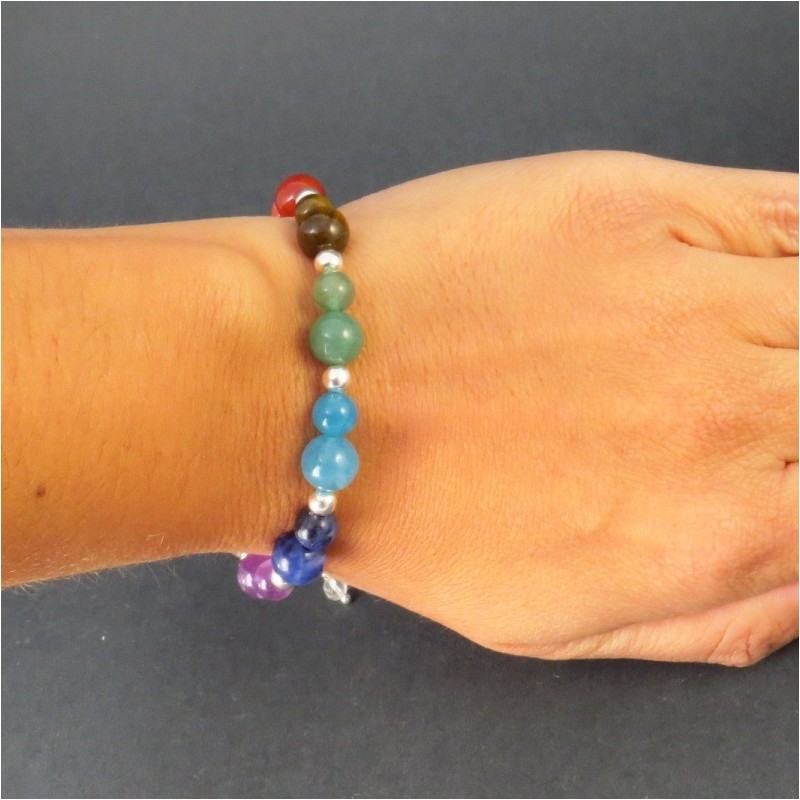Pulsera siete chakras y plata 925 mm Pulsera siete chakras y plata 925 mm