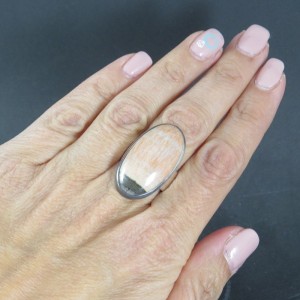 Anillo Celestobarita y plata