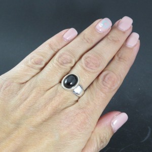 Anillo Black Star y plata 925 mm