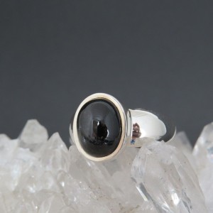 Anillo Black Star y plata 925 mm