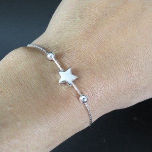 Pulsera estrella plata 925 mm