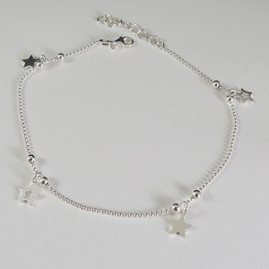 Pulsera Tobillera estrellas plata