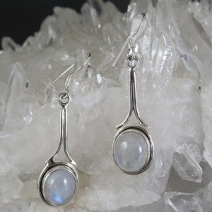 Pendientes piedra luna y plata