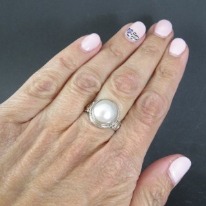 Anillo perla y plata