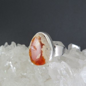 Anillo ópalo de fuego y plata