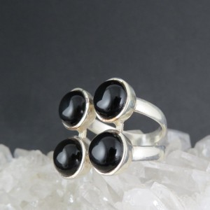 Anillo ónix y plata