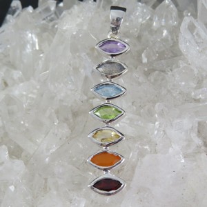 Conjunto Siete Chakras y plata