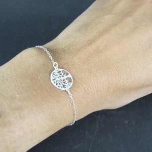 Pulsera plata árbol de la vida