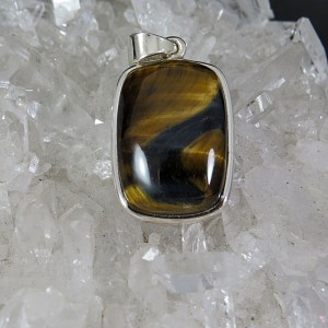 Colgante ojo de halcón y plata