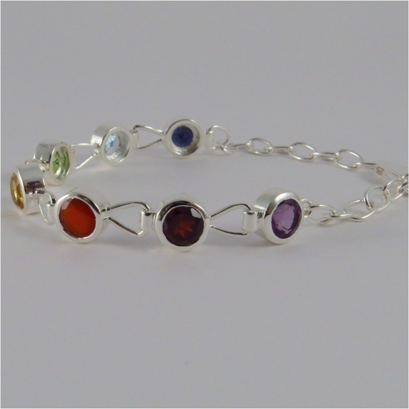 Pulsera siete chakras y plata - la tienda de los minerales Pulsera siete chakras y plata - la tienda de los minerales