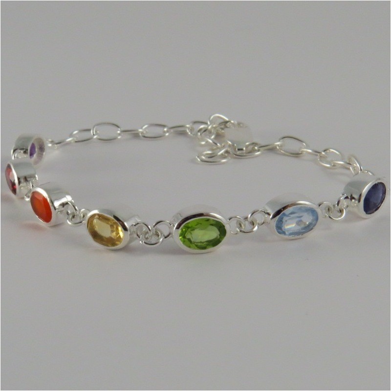 Pulsera siete chakras y plata Pulsera siete chakras y plata