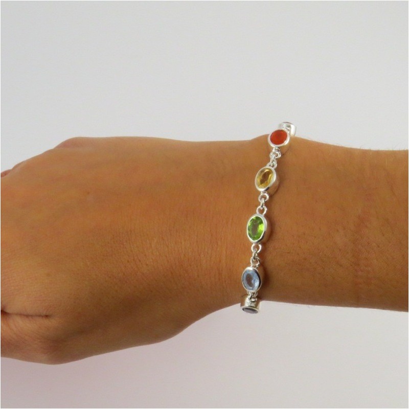 Pulsera siete chakras y plata Pulsera siete chakras y plata