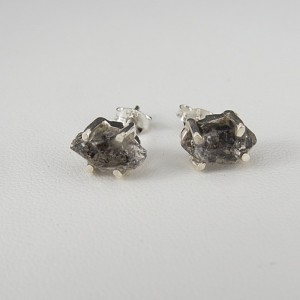 Pendientes diamante Herkimer y plata