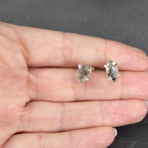 Pendientes diamante Herkimer y plata